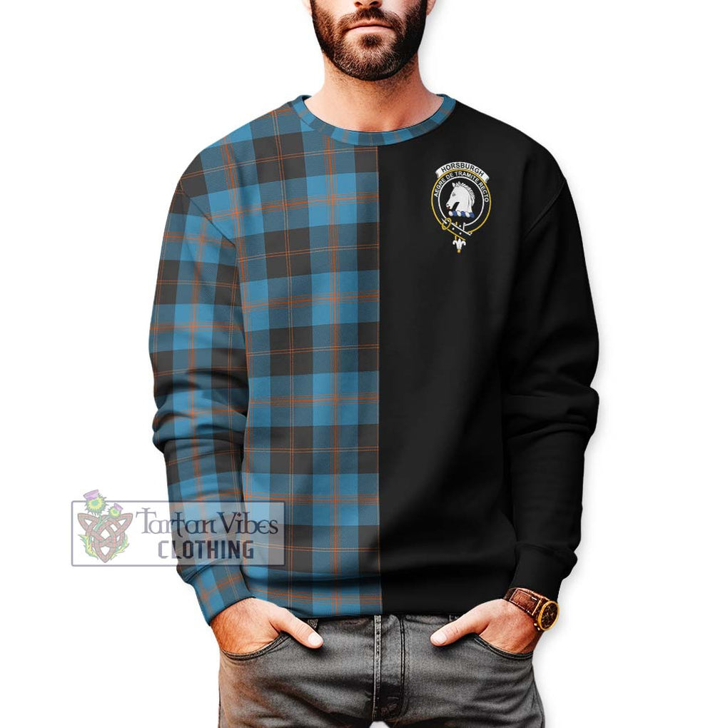 Horsburgh Tartan Sweatshirt with Family Crest and Half Of Me Style Unisex - Tartanvibesclothing Shop