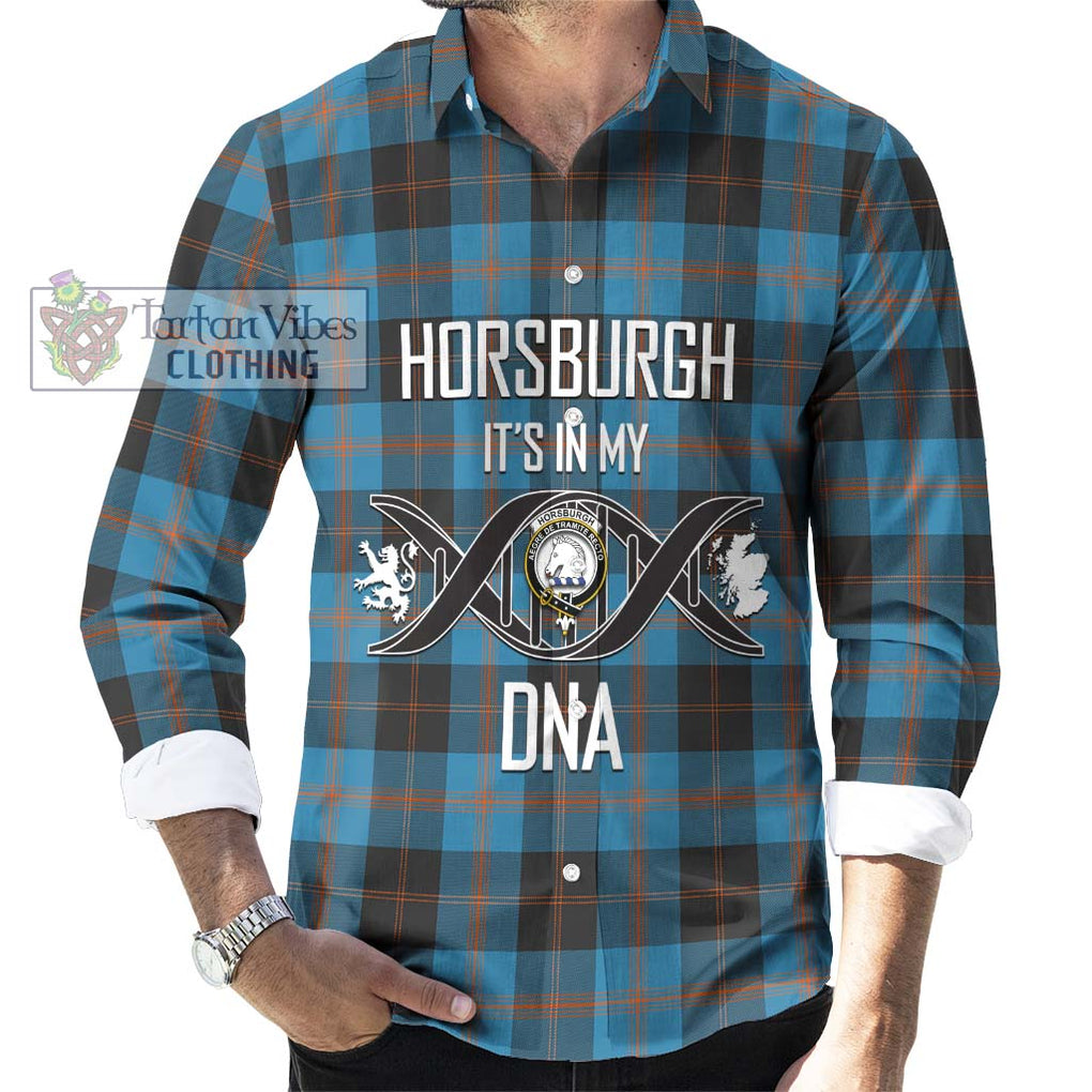 Horsburgh Tartan Long Sleeve Button Shirt with Family Crest DNA In Me Style Men's Shirt S - Tartanvibesclothing Shop