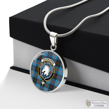 Horsburgh Tartan Circle Necklace with Family Crest