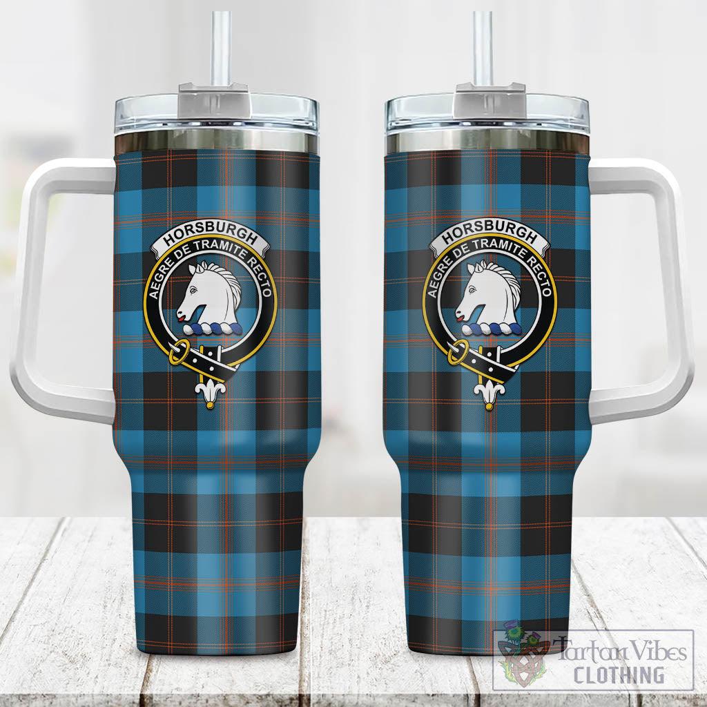 Tartan Vibes Clothing Horsburgh Tartan and Family Crest Tumbler with Handle