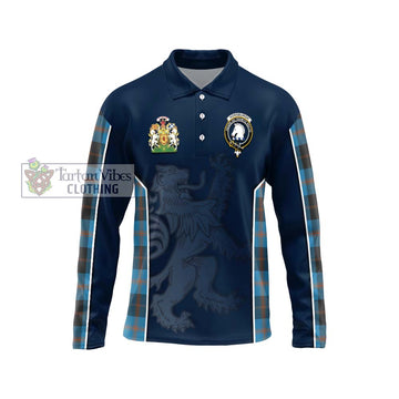 Horsburgh Tartan Long Sleeve Polo Shirt with Family Crest and Lion Rampant Vibes Sport Style