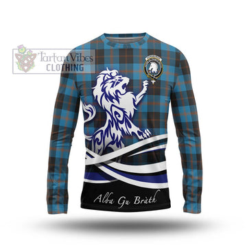 Horsburgh Tartan Long Sleeve T-Shirt with Alba Gu Brath Regal Lion Emblem