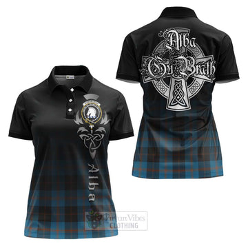 Horsburgh Tartan Women's Polo Shirt Featuring Alba Gu Brath Family Crest Celtic Inspired