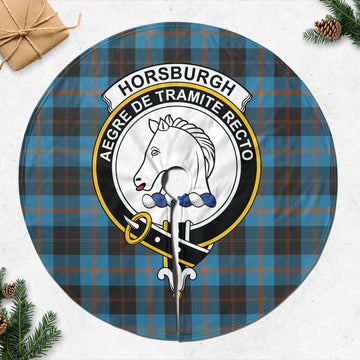 Horsburgh Tartan Christmas Tree Skirt with Family Crest