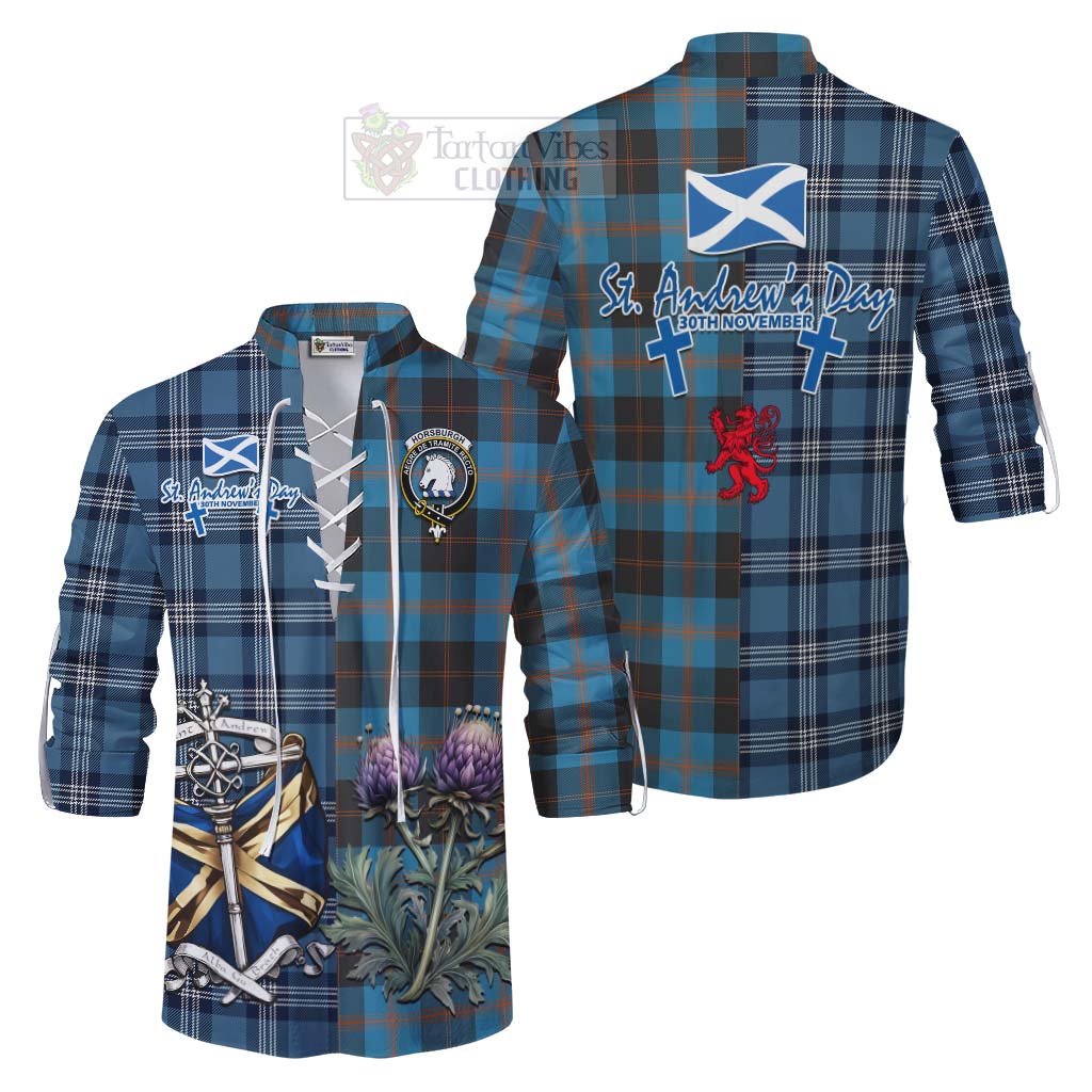 Tartan Vibes Clothing Horsburgh Tartan Ghillie Kilt Shirt Happy St. Andrew's Day Half Tartan Style