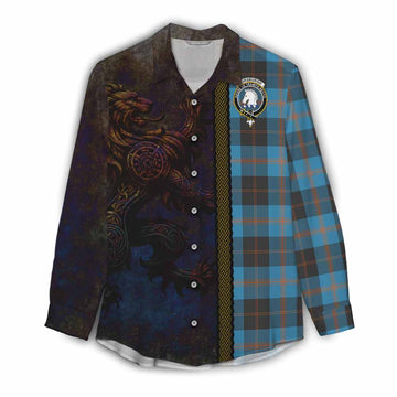 Horsburgh Tartan Family Crest Women's Casual Shirt Alba Gu Brath Be Brave Lion Ancient Style Female - Tartan Vibes Clothing