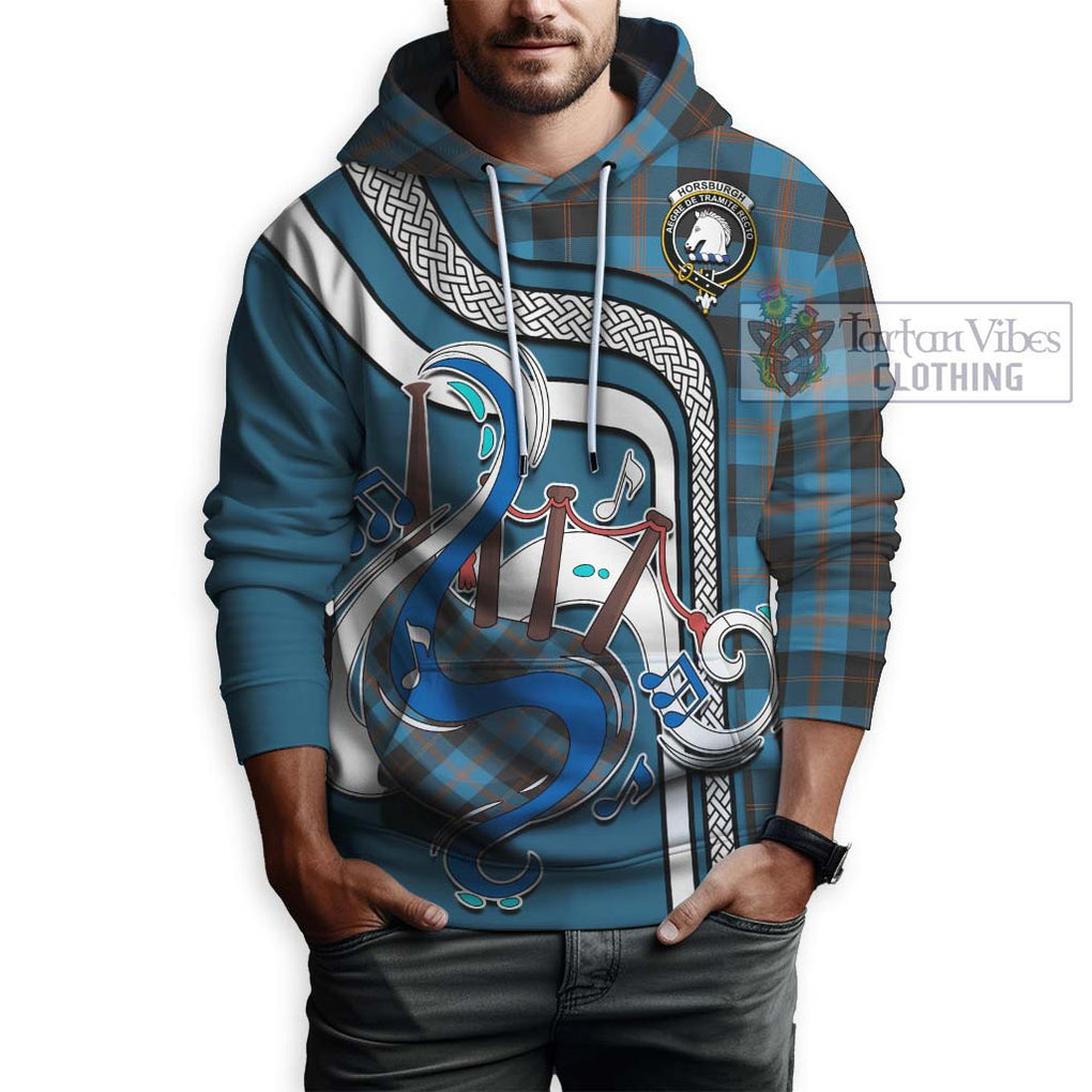 Horsburgh Tartan Hoodie with Epic Bagpipe Style Zip Hoodie - Tartanvibesclothing Shop