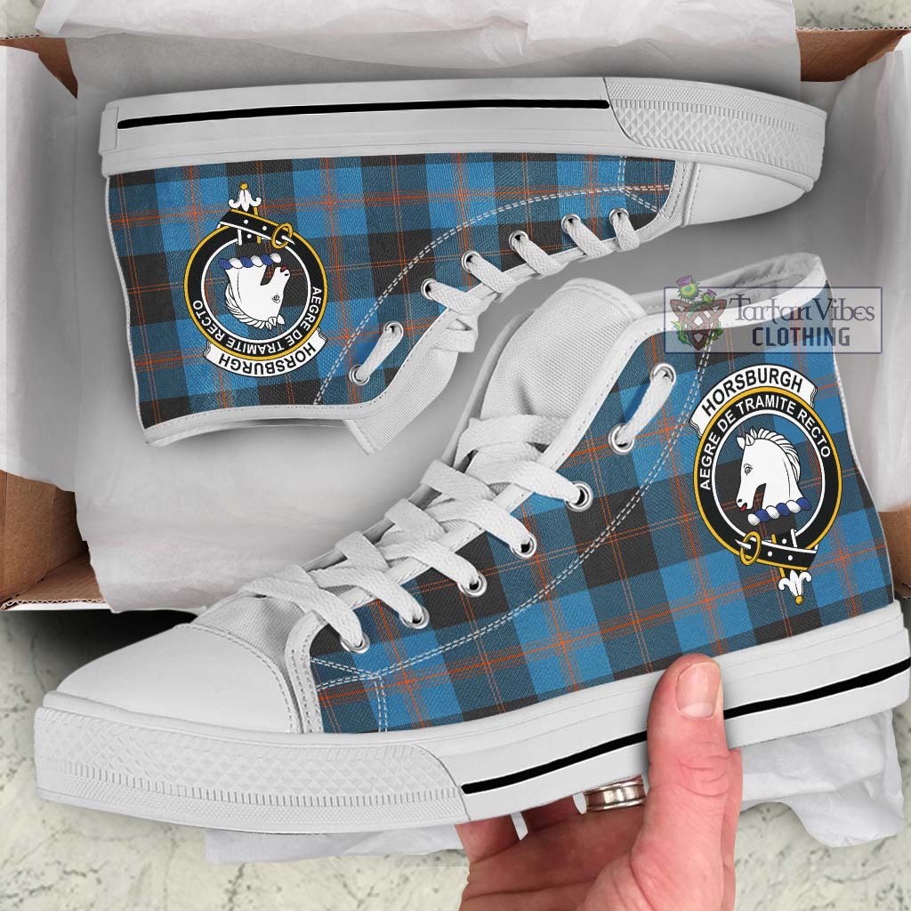 Tartan Vibes Clothing Horsburgh Tartan High Top Shoes with Family Crest