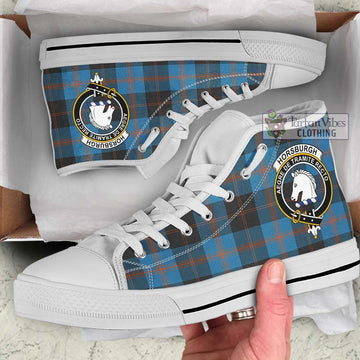 Horsburgh Tartan High Top Shoes with Family Crest