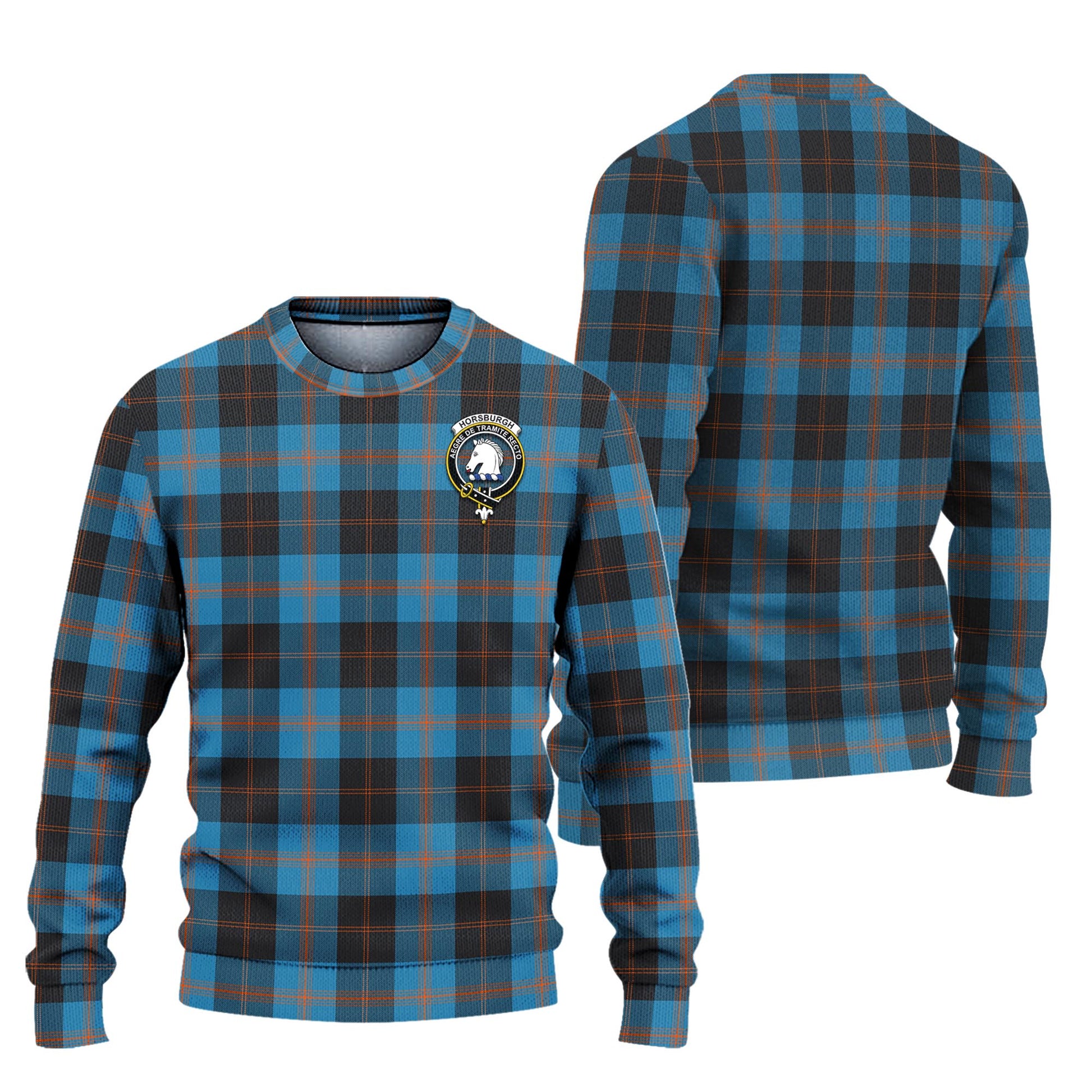 Horsburgh Tartan Knitted Sweater with Family Crest Unisex - Tartanvibesclothing