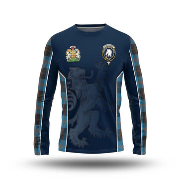 Horsburgh Tartan Long Sleeve T-Shirt with Family Crest and Lion Rampant Vibes Sport Style