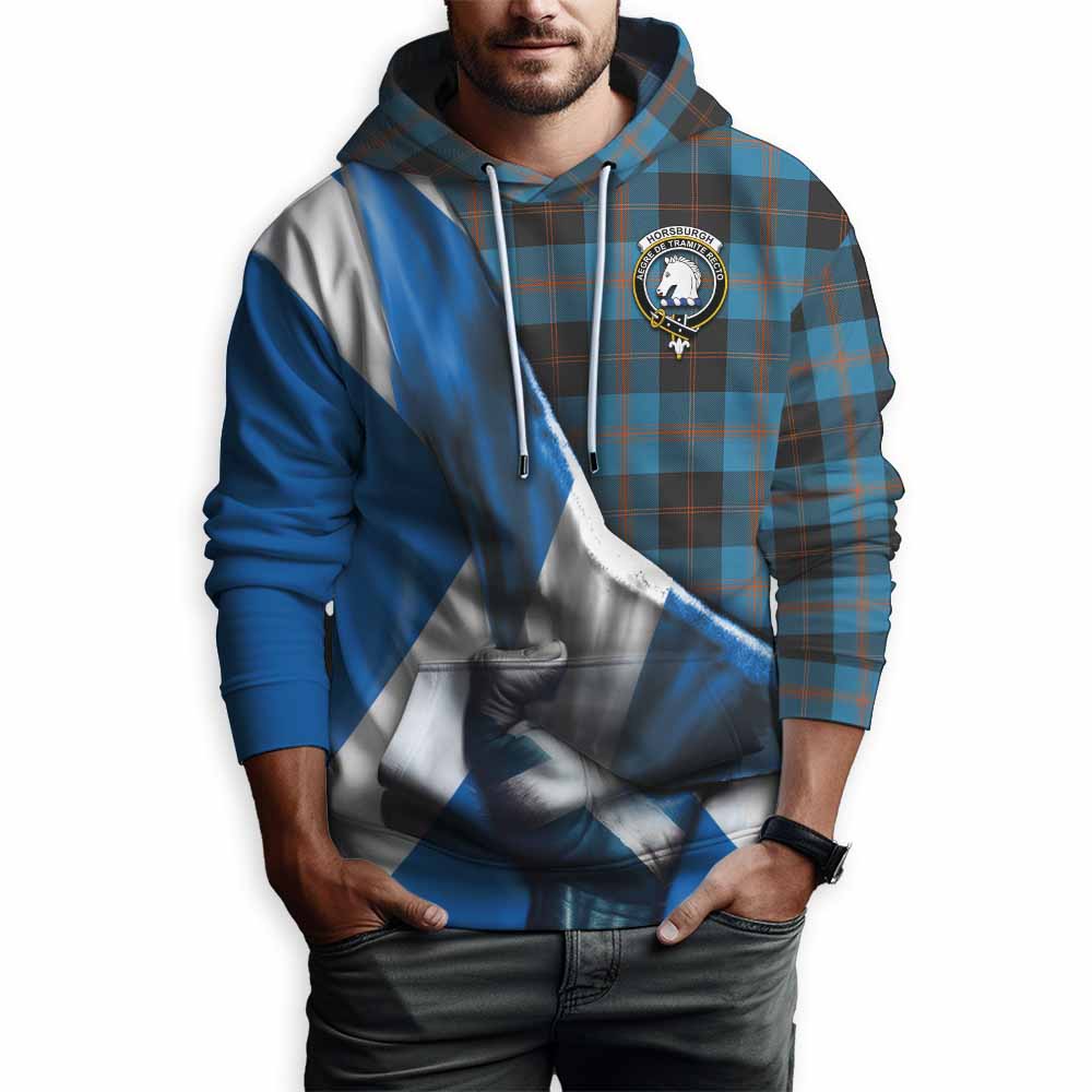 Tartan Vibes Clothing Horsburgh Tartan Hoodie with Family Crest Scotland Patriotic Style