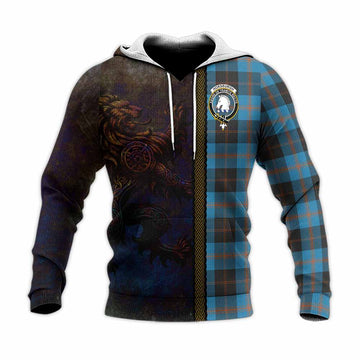 Horsburgh Tartan Family Crest Knitted Hoodie Alba Gu Brath Be Brave Lion Ancient Style Unisex Knitted Pullover Hoodie - Tartan Vibes Clothing
