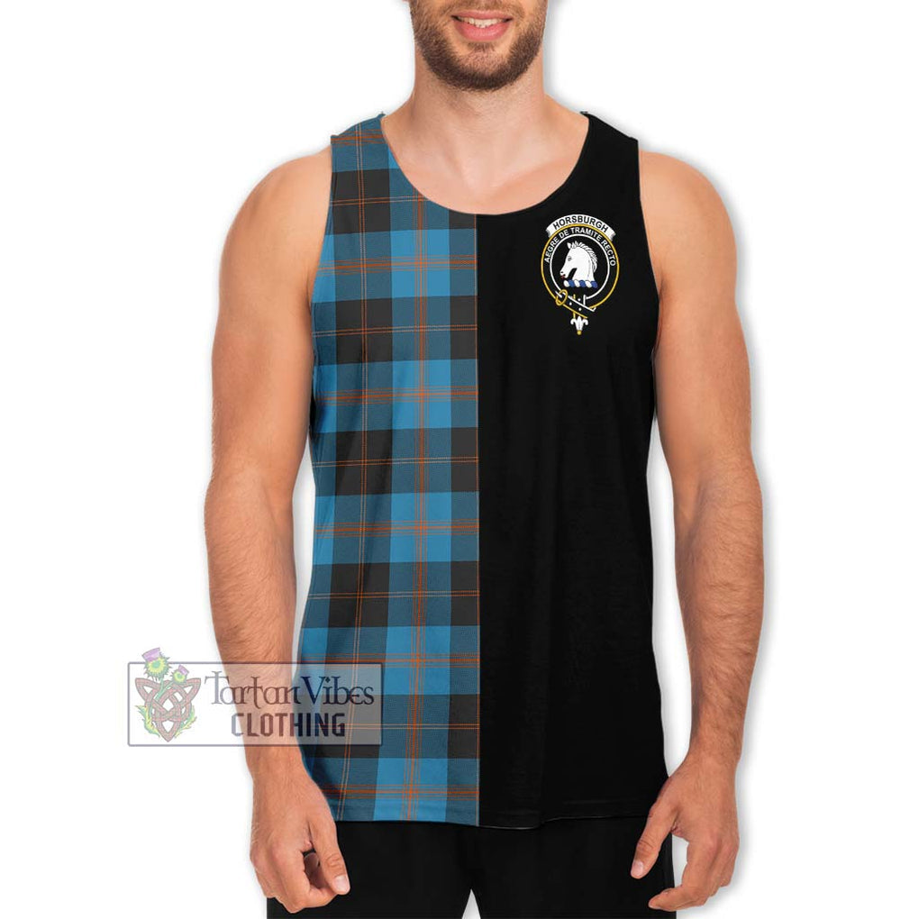 Horsburgh Tartan Men's Tank Top with Family Crest and Half Of Me Style Men - Tartanvibesclothing Shop