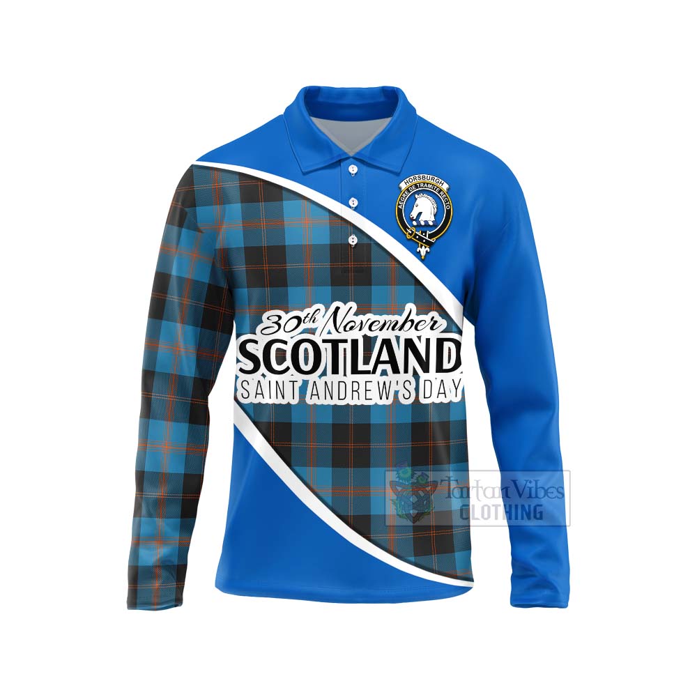 Tartan Vibes Clothing Horsburgh Family Crest Tartan Long Sleeve Polo Shirt Celebrate Saint Andrew's Day in Style