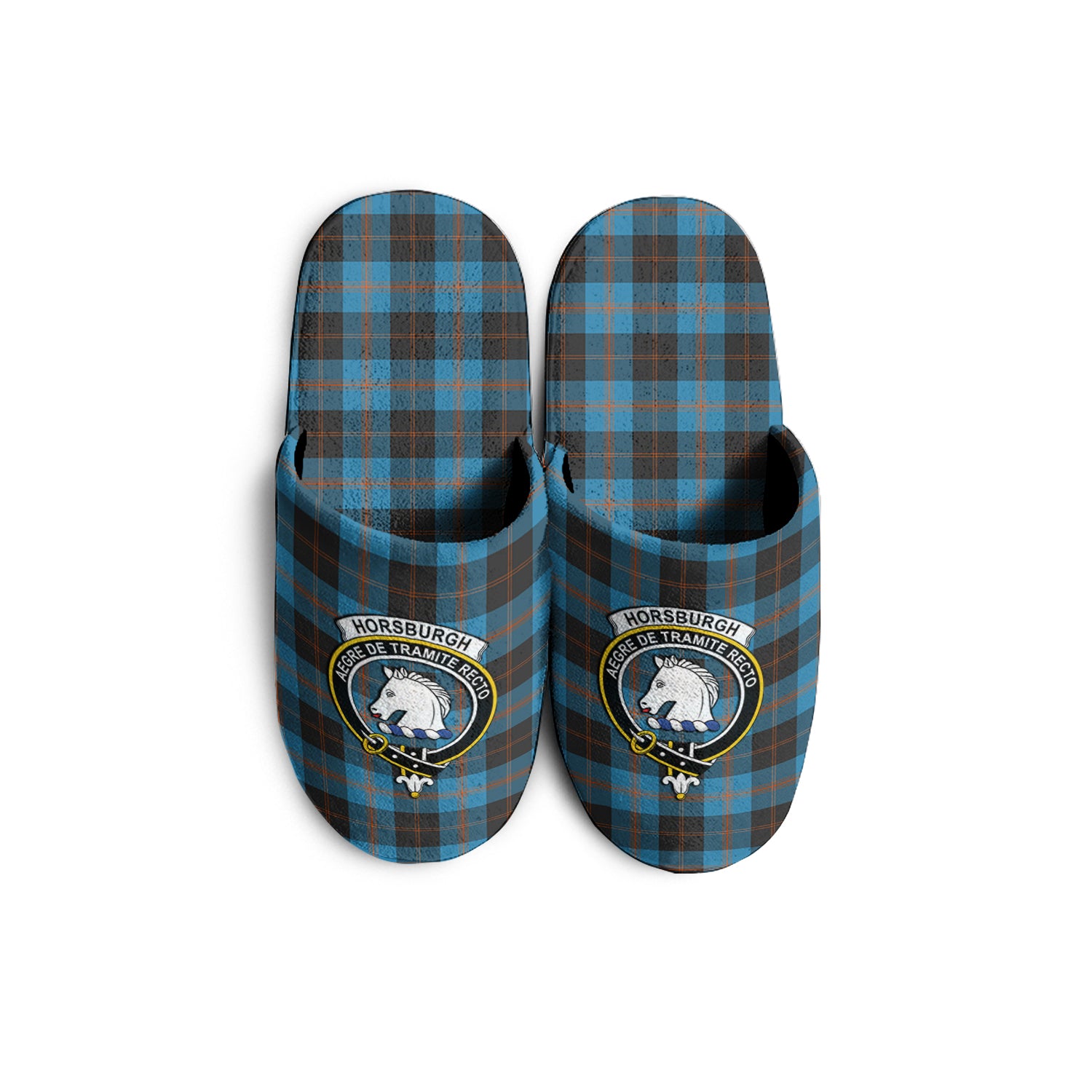 Horsburgh Tartan Home Slippers with Family Crest - Tartanvibesclothing