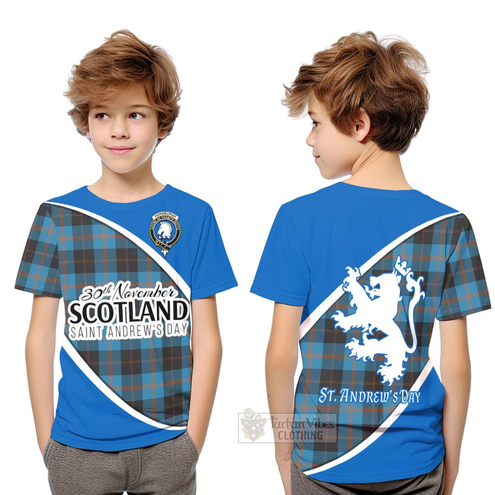 Tartan Vibes Clothing Horsburgh Family Crest Tartan Kid T-Shirt Celebrate Saint Andrew's Day in Style