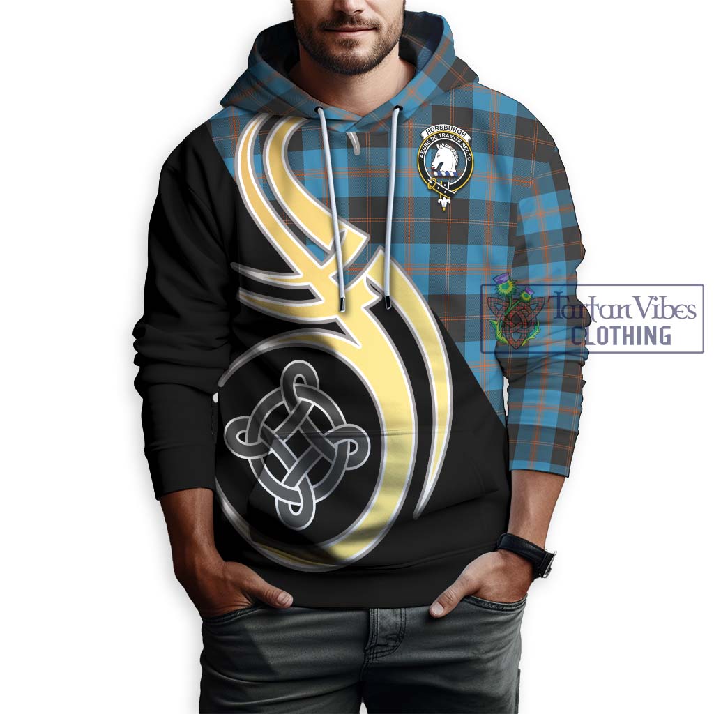 Horsburgh Tartan Hoodie with Family Crest and Celtic Symbol Style Zip Hoodie - Tartan Vibes Clothing