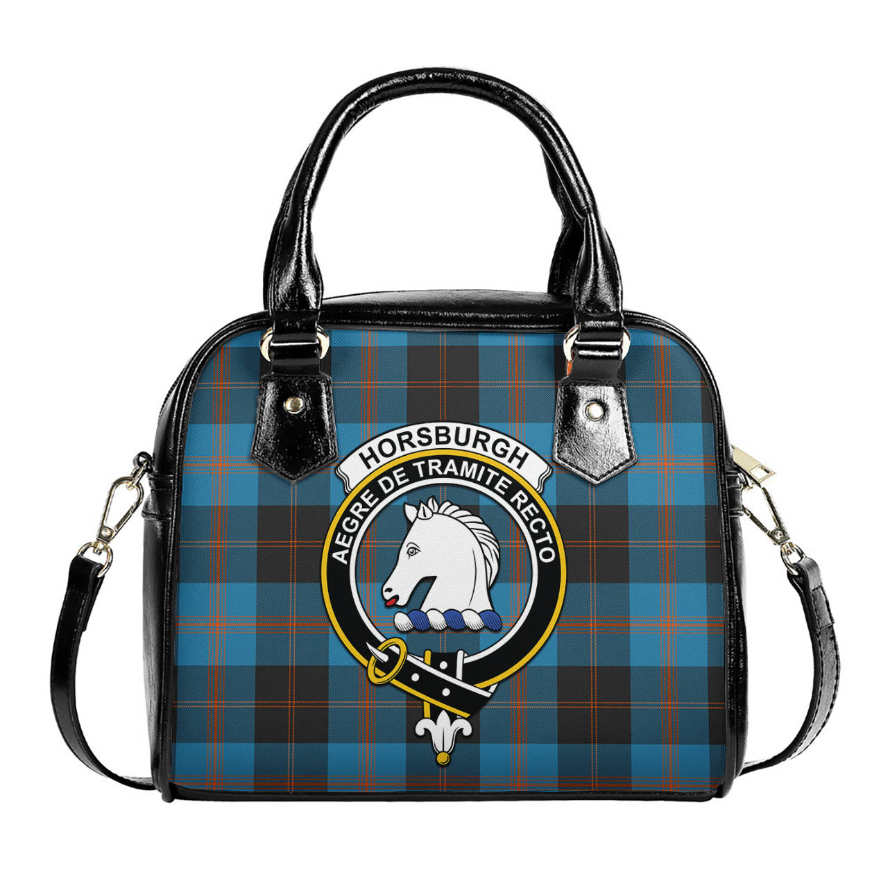 Horsburgh Tartan Shoulder Handbags with Family Crest One Size 6*25*22 cm - Tartanvibesclothing