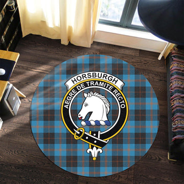 Horsburgh Tartan Round Rug with Family Crest