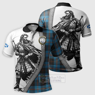 Horsburgh Tartan Clan Crest Polo Shirt with Highlander Warrior Celtic Style