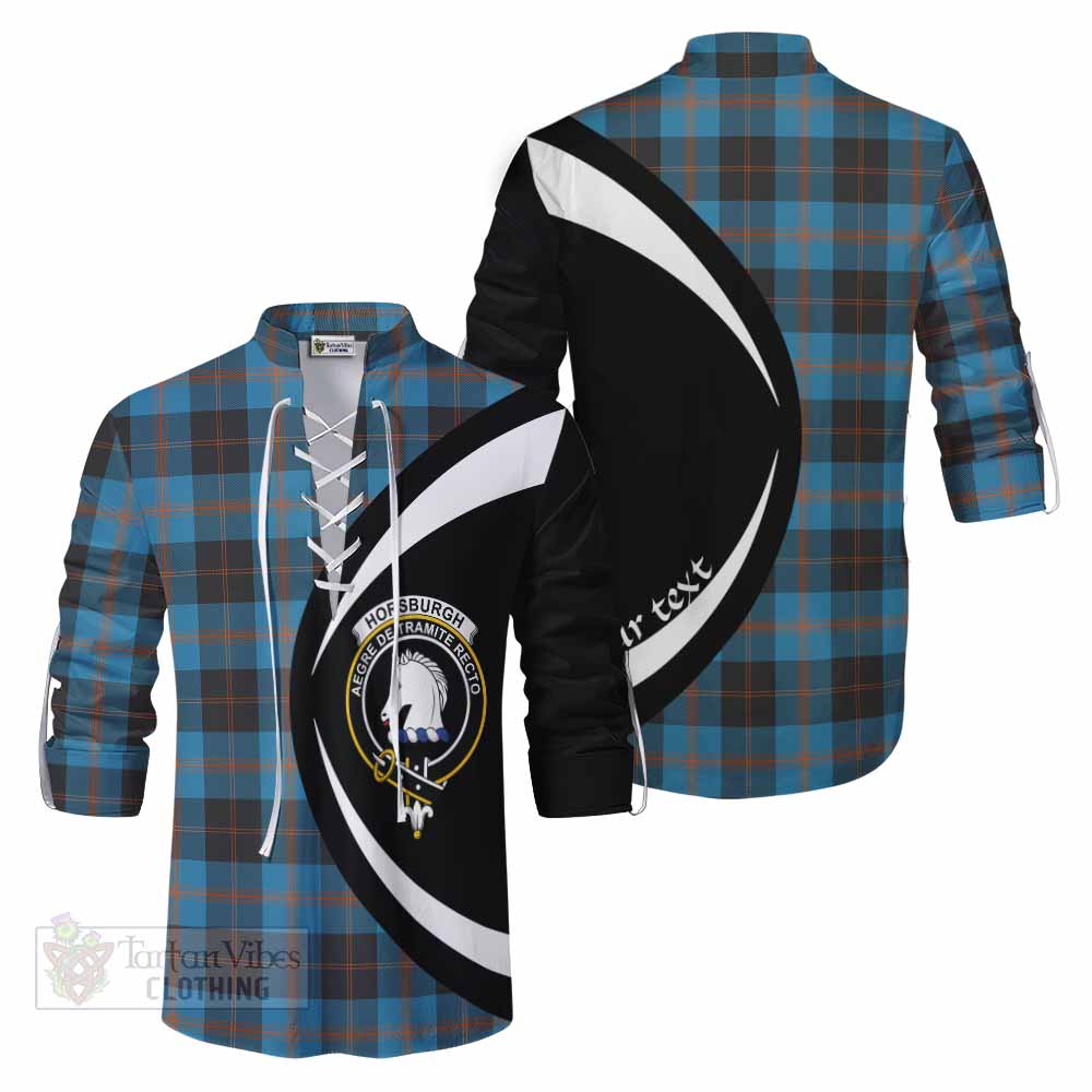 Tartan Vibes Clothing Horsburgh Tartan Ghillie Kilt Shirt with Family Crest Circle Style