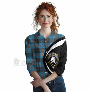 Horsburgh Tartan Women's Casual Shirt with Family Crest Circle Style