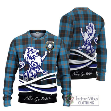 Horsburgh Tartan Ugly Sweater with Alba Gu Brath Regal Lion Emblem