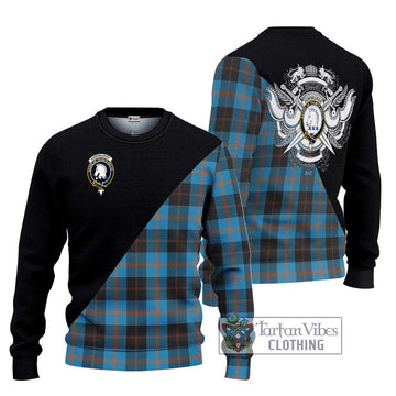 Horsburgh Tartan Ugly Sweater with Family Crest and Military Logo Style