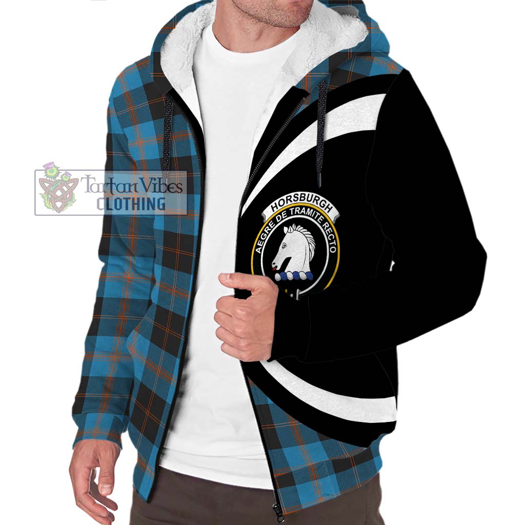 Horsburgh Tartan Sherpa Hoodie with Family Crest Circle Style Unisex S - Tartan Vibes Clothing