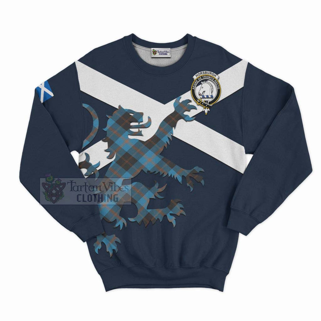 Tartan Vibes Clothing Horsburgh Tartan Lion Rampant Sweatshirt – Proudly Display Your Heritage with Alba Gu Brath and Clan Name