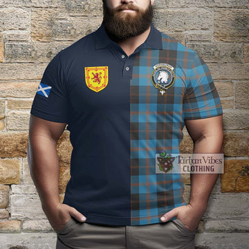 Horsburgh Tartan Polo Shirt Alba with Scottish Lion Royal Arm Half Style