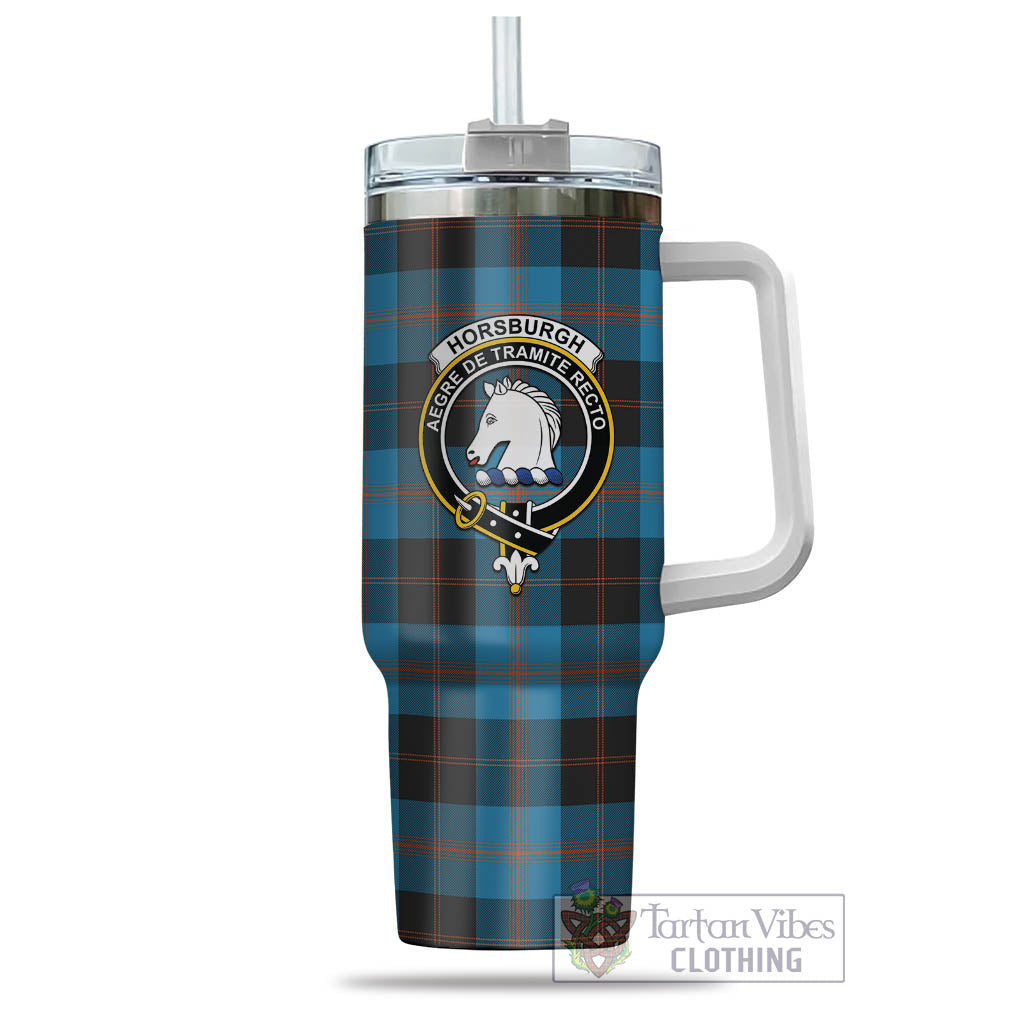 Tartan Vibes Clothing Horsburgh Tartan and Family Crest Tumbler with Handle