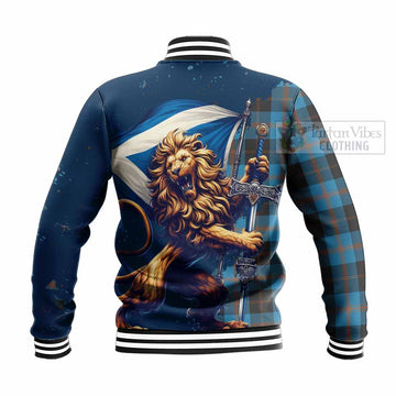 Horsburgh Tartan Family Crest Baseball Jacket with Scottish Majestic Lion