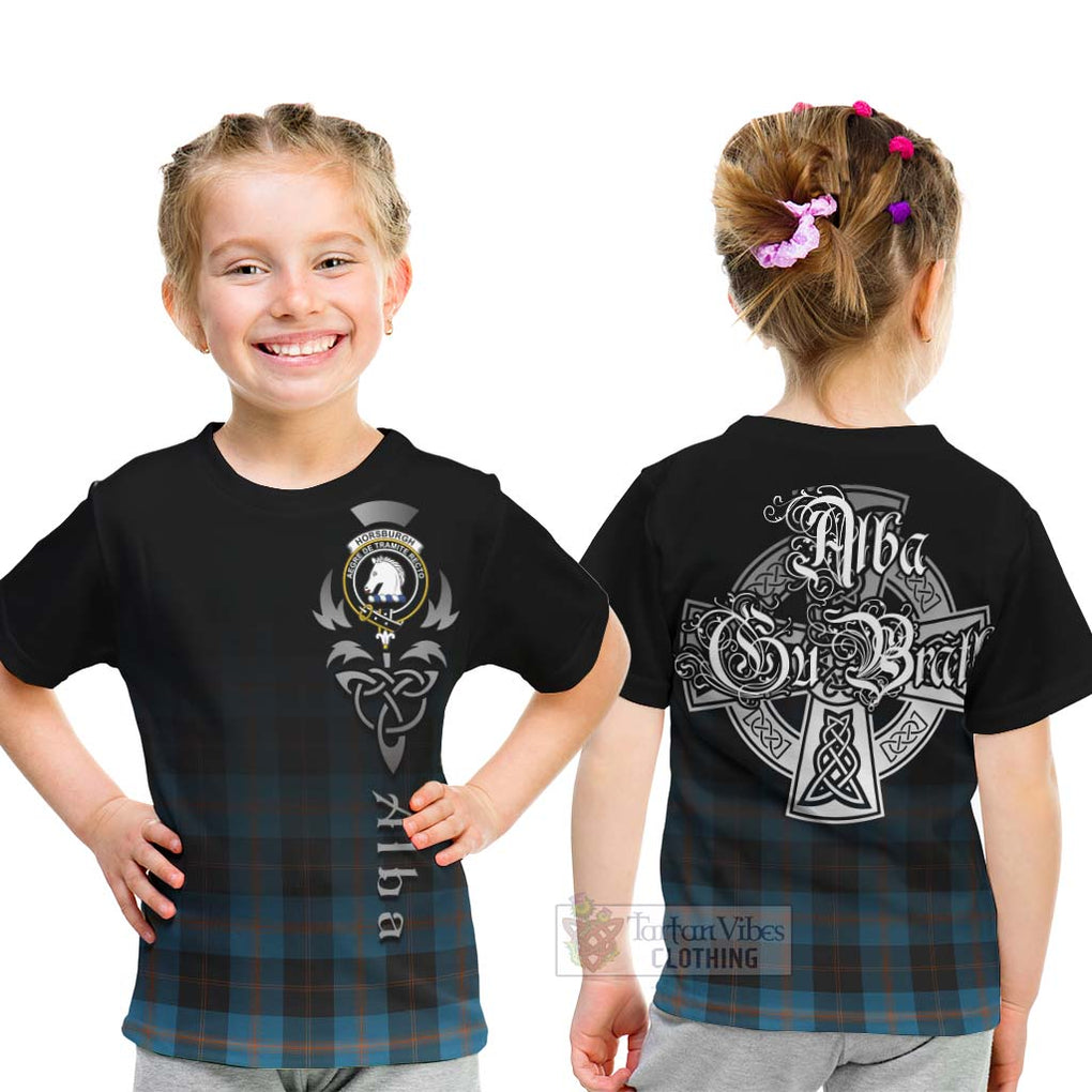 Tartan Vibes Clothing Horsburgh Tartan Kid T-Shirt Featuring Alba Gu Brath Family Crest Celtic Inspired