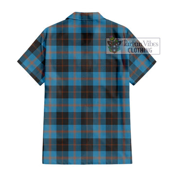 Horsburgh Tartan Short Sleeve Button Shirt with Family Crest DNA In Me Style