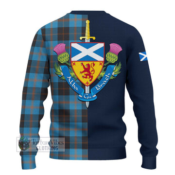 Horsburgh Tartan Ugly Sweater with Scottish Lion Royal Arm Half Style