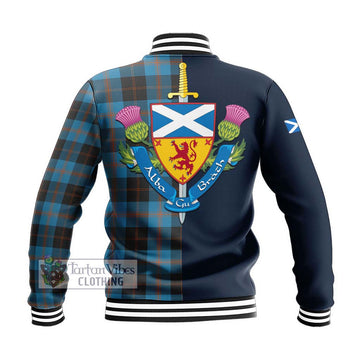 Horsburgh Tartan Baseball Jacket Alba with Scottish Lion Royal Arm Half Style