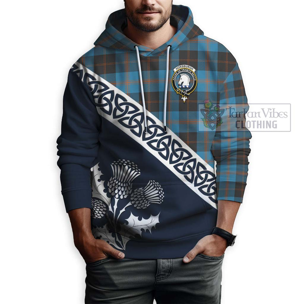 Tartan Vibes Clothing Horsburgh Tartan Hoodie Featuring Thistle and Scotland Map