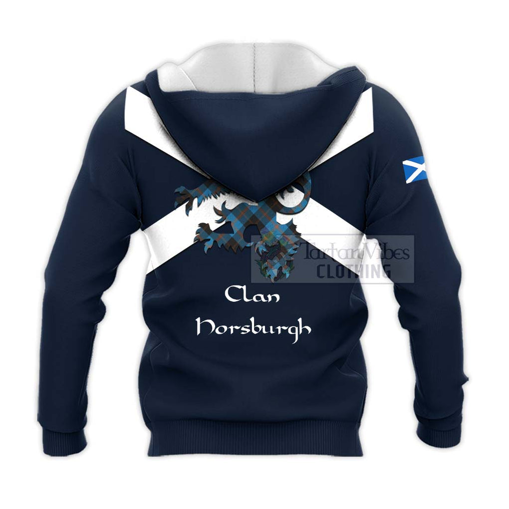 Tartan Vibes Clothing Horsburgh Tartan Lion Rampant Knitted Hoodie – Proudly Display Your Heritage with Alba Gu Brath and Clan Name