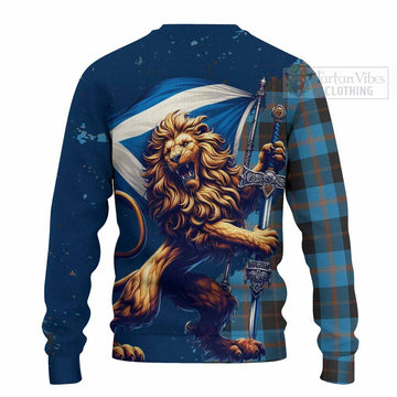 Horsburgh Tartan Family Crest Knitted Sweater with Scottish Majestic Lion