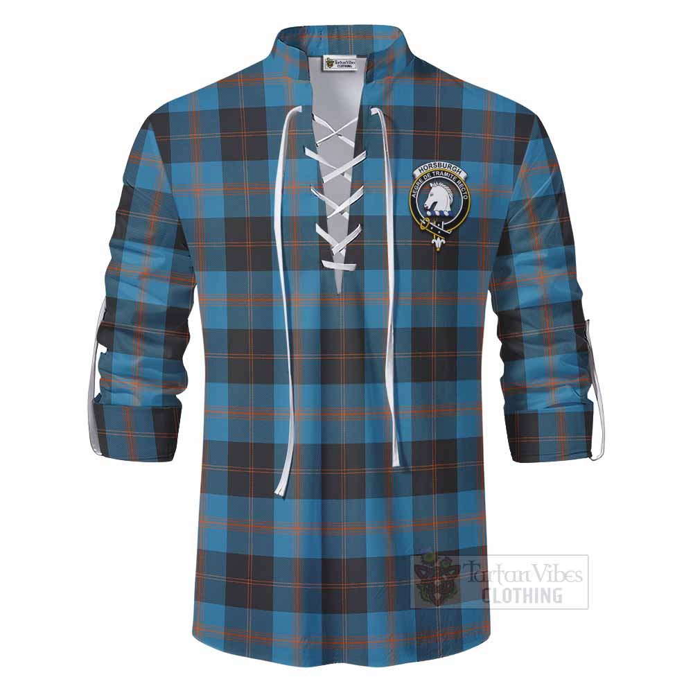 Tartan Vibes Clothing Horsburgh Tartan Ghillie Kilt Shirt with Family Crest DNA In Me Style