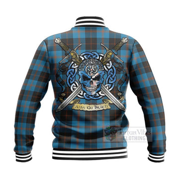 Horsburgh Tartan Baseball Jacket with Family Crest Celtic Skull Style