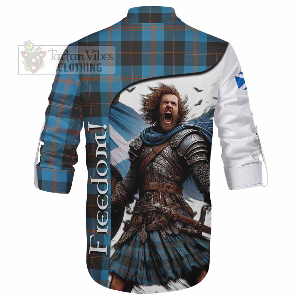 Tartan Vibes Clothing Horsburgh Crest Tartan Ghillie Kilt Shirt Inspired by the Freedom of Scottish Warrior