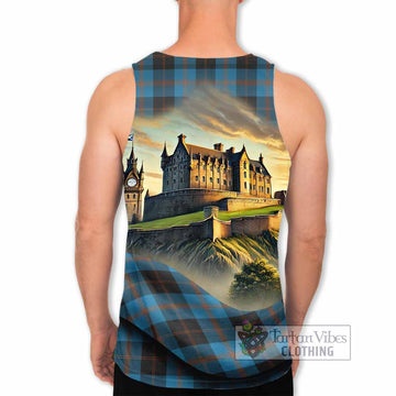 Horsburgh Tartan Family Crest Men's Tank Top with Scottish Ancient Castle Style - Tartan Vibes Clothing