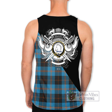 Horsburgh Tartan Men's Tank Top with Family Crest and Military Logo Style