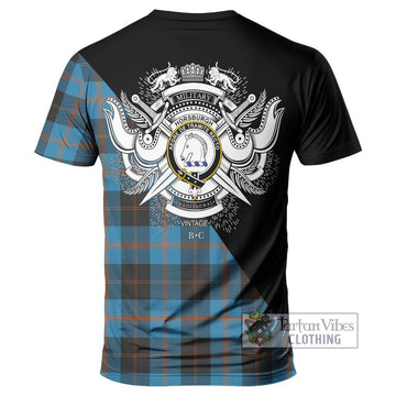 Horsburgh Tartan T-Shirt with Family Crest and Military Logo Style