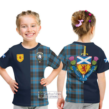 Horsburgh Tartan Kid T-Shirt Alba with Scottish Lion Royal Arm Half Style