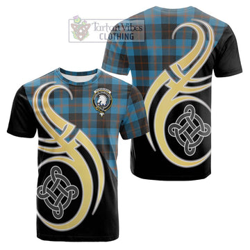 Horsburgh Tartan Cotton T-shirt with Family Crest and Celtic Symbol Style