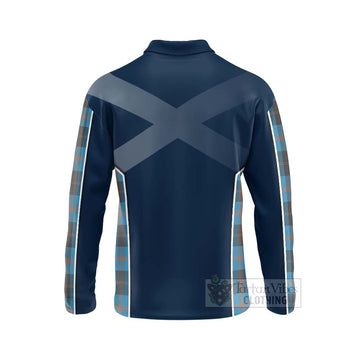 Horsburgh Tartan Long Sleeve Polo Shirt with Family Crest and Scottish Thistle Vibes Sport Style